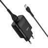Зарядний пристрій HOCO C72Q Glorious USB QC3.0 + cable USB to USB-C 18W Black (6931474732545)