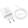 Зарядний пристрій HOCO C80A Plus Rapido 1xUSB-C PD20W + 1xUSB QC3.0 + cable USB-C to Lightning White (6931474779892)