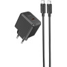 Зарядний пристрій HOCO CS13A Ocean USB-C PD20W + cable USB-C to USB-C Black (6942007603843)