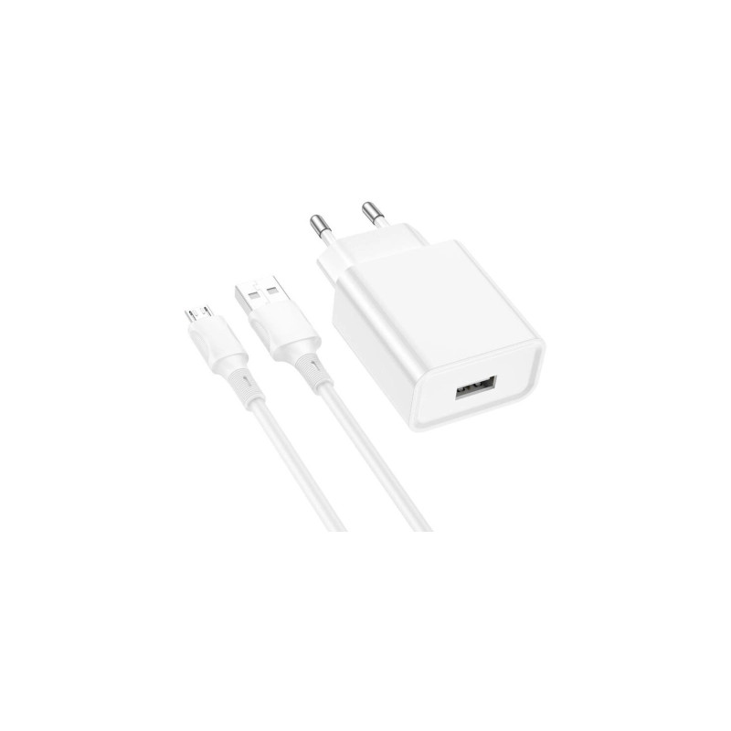 Зарядний пристрій BOROFONE BA74A Aspirer USB + cable USB to Micro 5P White (6974443388664)