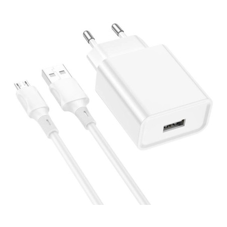 Зарядний пристрій BOROFONE BA74A Aspirer USB + cable USB to Micro 5P White (6974443388664)
