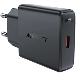 Зарядний пристрій Acefast A65 USB-C PD20W GaN ultra-thin Black (6974316282686)