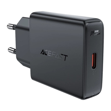Зарядний пристрій Acefast A65 USB-C PD20W GaN ultra-thin Black (6974316282686)
