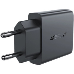 Зарядний пристрій Acefast A65 USB-C PD20W GaN ultra-thin Black (6974316282686)