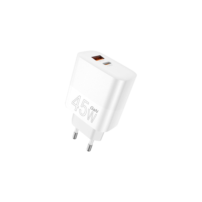 Зарядний пристрій WUW C209 1xUSB-C PD45W + 1xUSB QC3.0 18W White (WUW-C209)