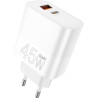 Зарядний пристрій WUW C209 1xUSB-C PD45W + 1xUSB QC3.0 18W White (WUW-C209)