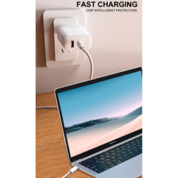 Зарядний пристрій WUW C209 1xUSB-C PD45W + 1xUSB QC3.0 18W White (WUW-C209)