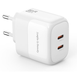 Зарядний пристрій XO L140 35W 2xUSB-C PD White (L140_White)