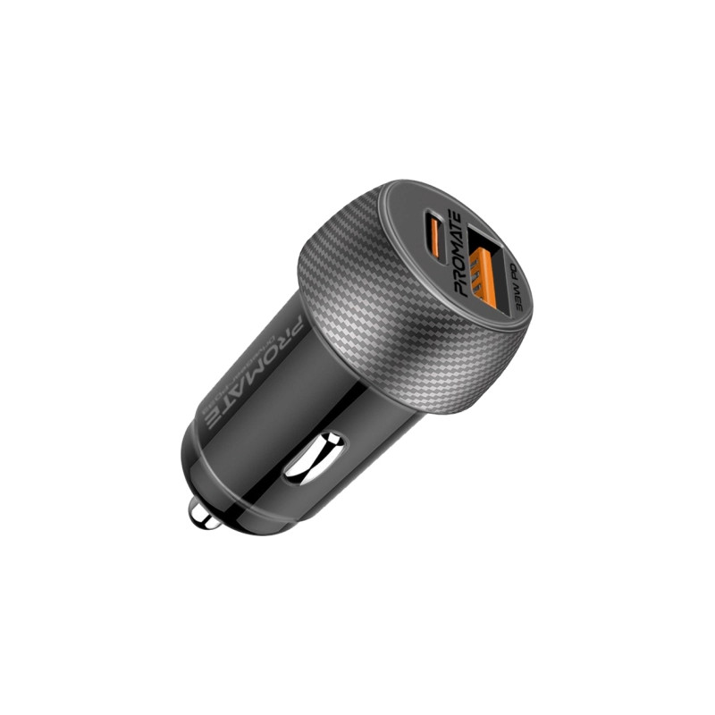 Зарядний пристрій Promate drivegear-pd33 USB-C PD33W + USB-A QC3.0 Black (drivegear-pd33)