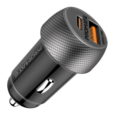 Зарядний пристрій Promate drivegear-pd33 USB-C PD33W + USB-A QC3.0 Black (drivegear-pd33)