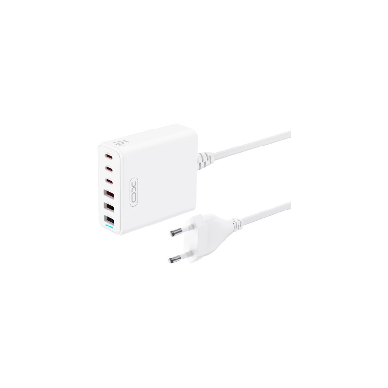 Зарядний пристрій XO L133 3xUSB-A + 3xUSB-C 75W White (L133.white)