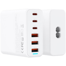 Зарядний пристрій XO L133 3xUSB-A + 3xUSB-C 75W White (L133.white)