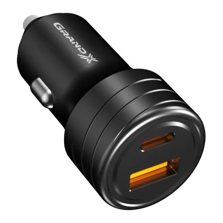 Зарядний пристрій Grand-X CH-30B 30W 1xUSB + 1xUSB-C PD + QC3.0 AFC FCP SCP VOOC Black (CH-30B)