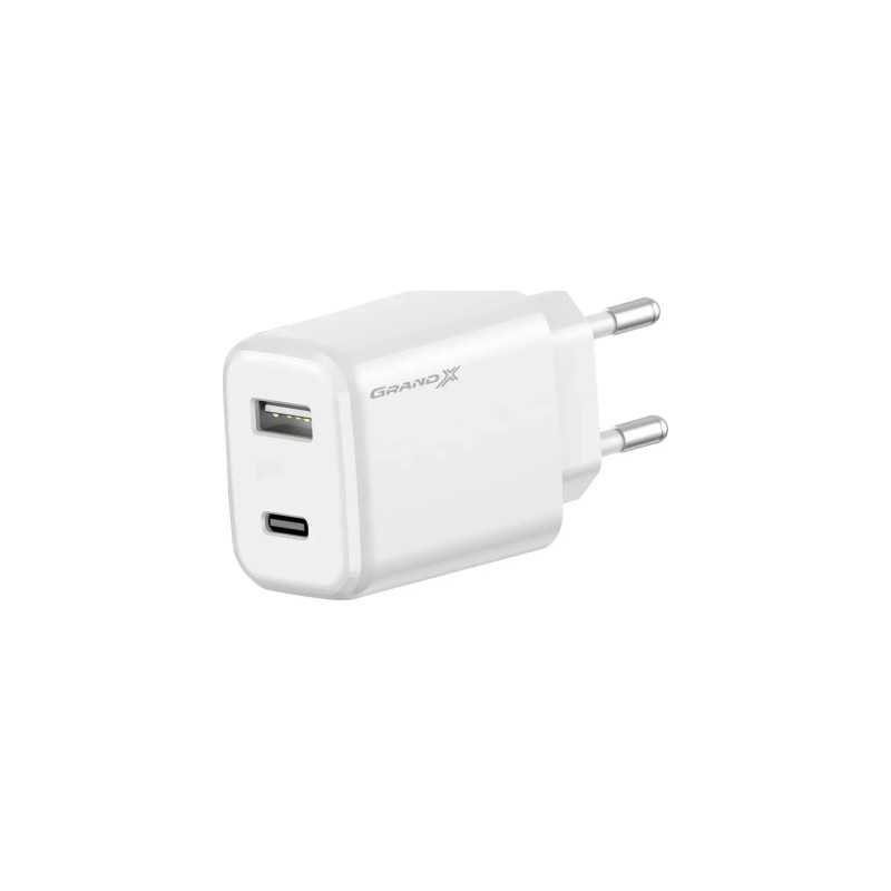 Зарядний пристрій Grand-X CH-890 Fast Charge 1xUSB-C PD20W + 1xUSB QC4.0 + AFC SCP FCP Black (CH-890)