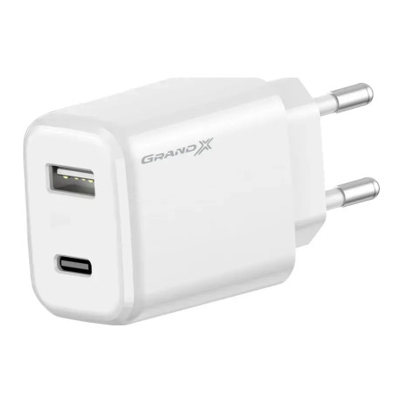 Зарядний пристрій Grand-X CH-890 Fast Charge 1xUSB-C PD20W + 1xUSB QC4.0 + AFC SCP FCP Black (CH-890)