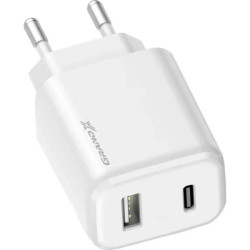 Зарядний пристрій Grand-X CH-890 Fast Charge 1xUSB-C PD20W + 1xUSB QC4.0 + AFC SCP FCP Black (CH-890)