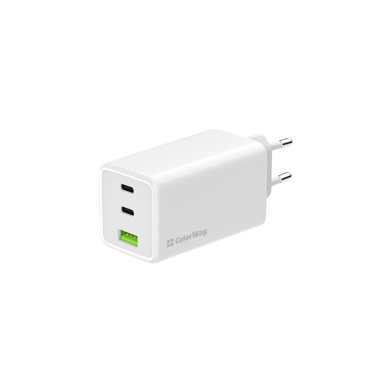 Зарядний пристрій ColorWay C101B GaN Mini 100W PD PPS 2xUSB-C + USB-A white (CW-CHS061PD-WT)