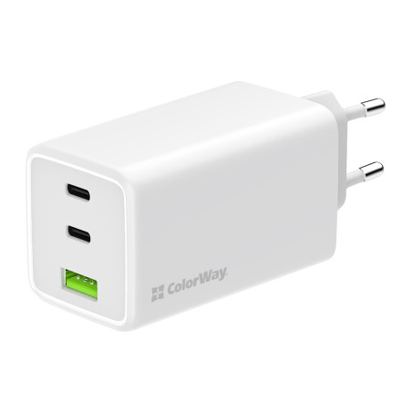 Зарядний пристрій ColorWay C101B GaN Mini 100W PD PPS 2xUSB-C + USB-A white (CW-CHS061PD-WT)