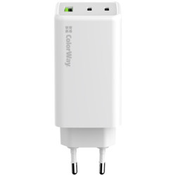 Зарядний пристрій ColorWay C101B GaN Mini 100W PD PPS 2xUSB-C + USB-A white (CW-CHS061PD-WT)