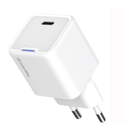 Зарядний пристрій ColorWay C101C GaN Mini 20W PD PPS USB-C white (CW-CHS059PD-WT)
