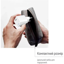 Зарядний пристрій ColorWay C101C GaN Mini 20W PD PPS USB-C white (CW-CHS059PD-WT)
