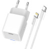 Зарядний пристрій ColorWay C101D GaN Mini 20W PD PPS USB-C + cable USB-C to Lightning white (CW-CHS059PDL-WT)