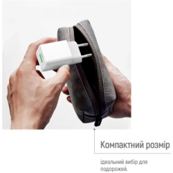 Зарядний пристрій ColorWay C101E GaN Mini 45W PD PPS USB-C + USB-A QC4.0 white (CW-CHS060PD-WT)