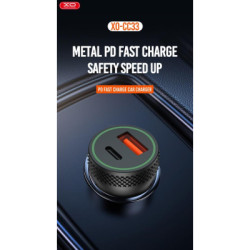 Зарядний пристрій XO 1xUSB QC3.0 + 1xUSB-C PD18W black (CC33-BK)
