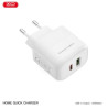 Зарядний пристрій XO 1xUSB QC3.0 + 1xUSB-C PD20W (XO-QC37)