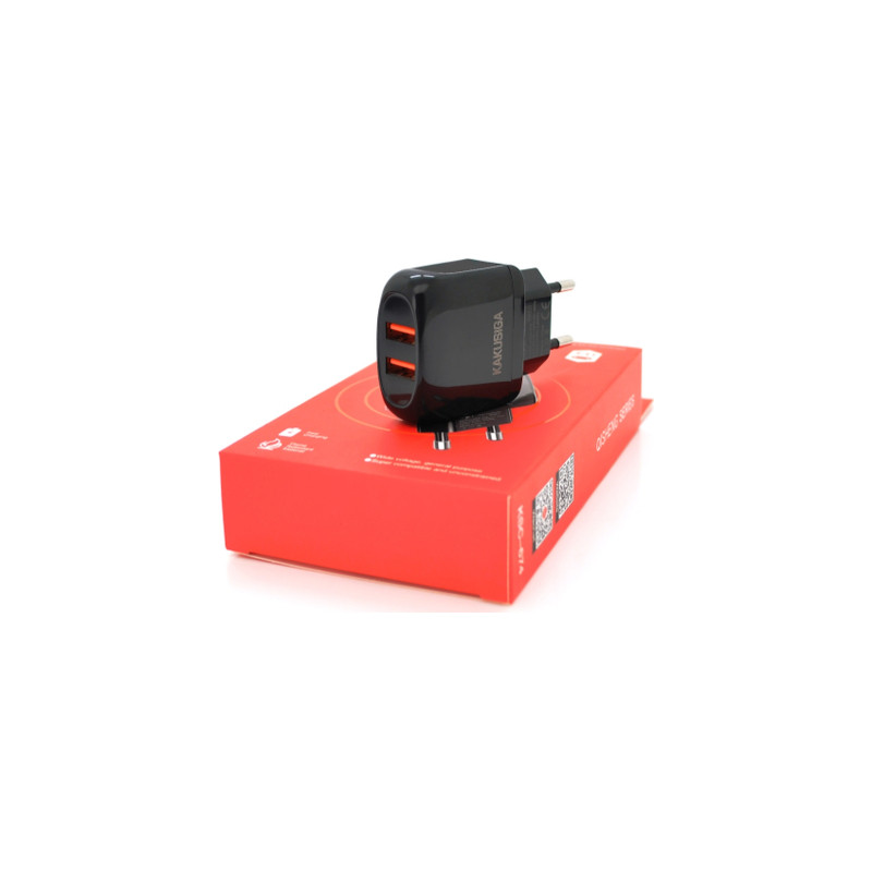 Зарядний пристрій KAKUSIGA 2xUSB 12W black (KSC-674-QISHENG-B)