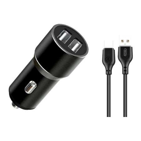 Зарядний пристрій XO 1xUSB + cable USB to USB-C TZ09 black (6920680873500)