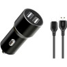 Зарядний пристрій XO 1xUSB + cable USB to USB-C TZ09 black (6920680873500)