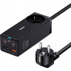 Зарядний пристрій Baseus AC + 2xUSB-C 65W + 2xUSB black (PSZM000901)