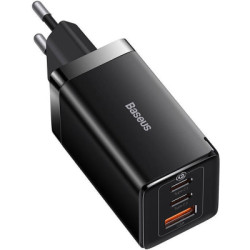 Зарядний пристрій Baseus 2xUSB-C 65W + 1xUSB GaN + cable USB-C to USB-C 100W 1.0m black (CCGP120201)