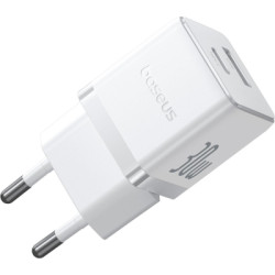 Зарядний пристрій Baseus 1xUSB-C 30W + 1xUSB white (P1011160A213-00)