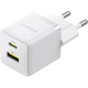 Зарядний пристрій Baseus 1xUSB-C 30W + 1xUSB white (P1011160A213-00)