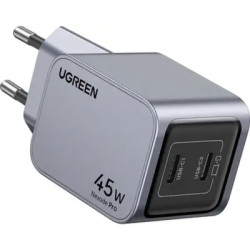 Зарядний пристрій Ugreen 2xUSB-C PD45W GaN X707 gray (35008)