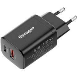 Зарядний пристрій Essager 1xUSB + 1xUSB-C PD30W black (ECTPQS-ZTB01)