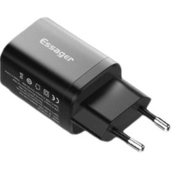 Зарядний пристрій Essager 1xUSB + 1xUSB-C PD30W black (ECTPQS-ZTB01)