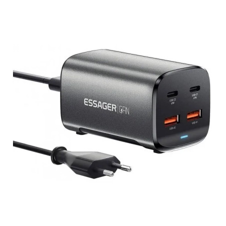 Зарядний пристрій Essager 2xUSB-C + 2xUSB 67W GaN (ECT2AC-JYB0G-Z)