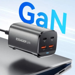 Зарядний пристрій Essager 2xUSB-C + 2xUSB 67W GaN (ECT2AC-JYB0G-Z)