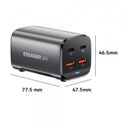 Зарядний пристрій Essager 2xUSB-C + 2xUSB 67W GaN (ECT2AC-JYB0G-Z)