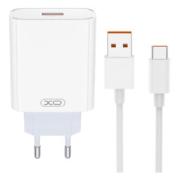 Зарядний пристрій XO USB 120W + cable USB to USB-C white (XO-L128U)