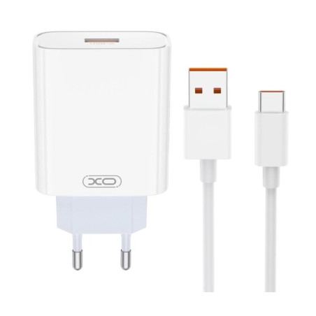 Зарядний пристрій XO USB 120W + cable USB to USB-C white (XO-L128U)