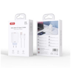 Зарядний пристрій XO USB 120W + cable USB to USB-C white (XO-L128U)