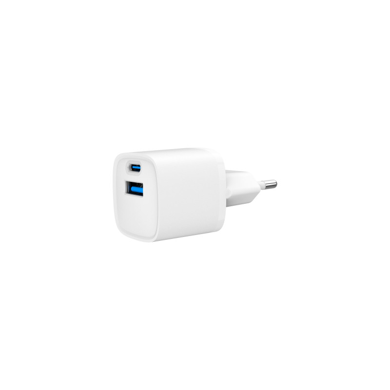 Зарядний пристрій Gembird 1xUSB-C PD20W + 1xUSB QC3.0 white (TA-UC-PDQC20-W-01)