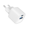 Зарядний пристрій Gembird 1xUSB-C PD20W + 1xUSB QC3.0 white (TA-UC-PDQC20-W-01)
