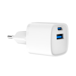 Зарядний пристрій Gembird 1xUSB-C PD20W + 1xUSB QC3.0 white (TA-UC-PDQC20-W-01)