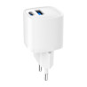 Зарядний пристрій Gembird 1xUSB-C PD20W + 1xUSB QC3.0 white (TA-UC-PDQC20-W-01)