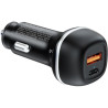 Зарядний пристрій ColorWay USB-C PD65W + USB QC3.0 car adapter (CW-CHA068PD-BK)